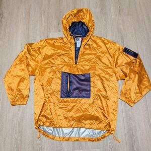 Vintage Arizona Jean Co Mens L Orange Navy Ripstop Anorak Windbreaker‎ Jacket